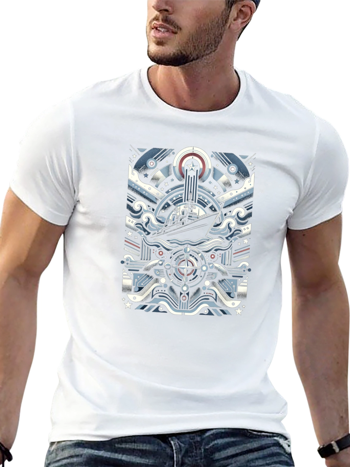 Nautical Ship Graphic T-Shirt