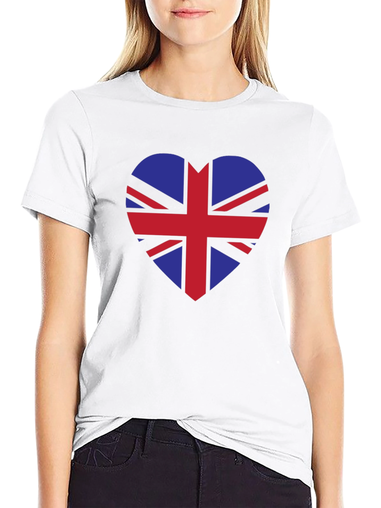 British Flag Heart Graphic Tee - Union Jack Love