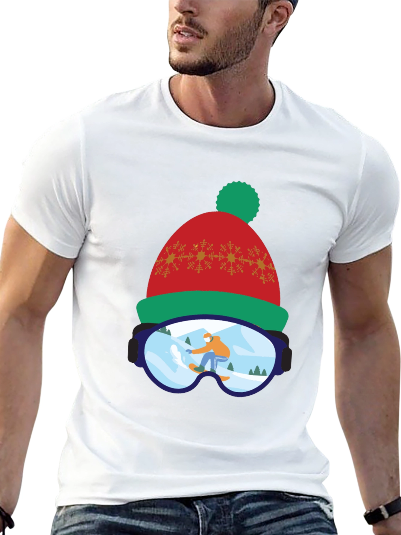 Holiday Ski Hat Goggles T-Shirt