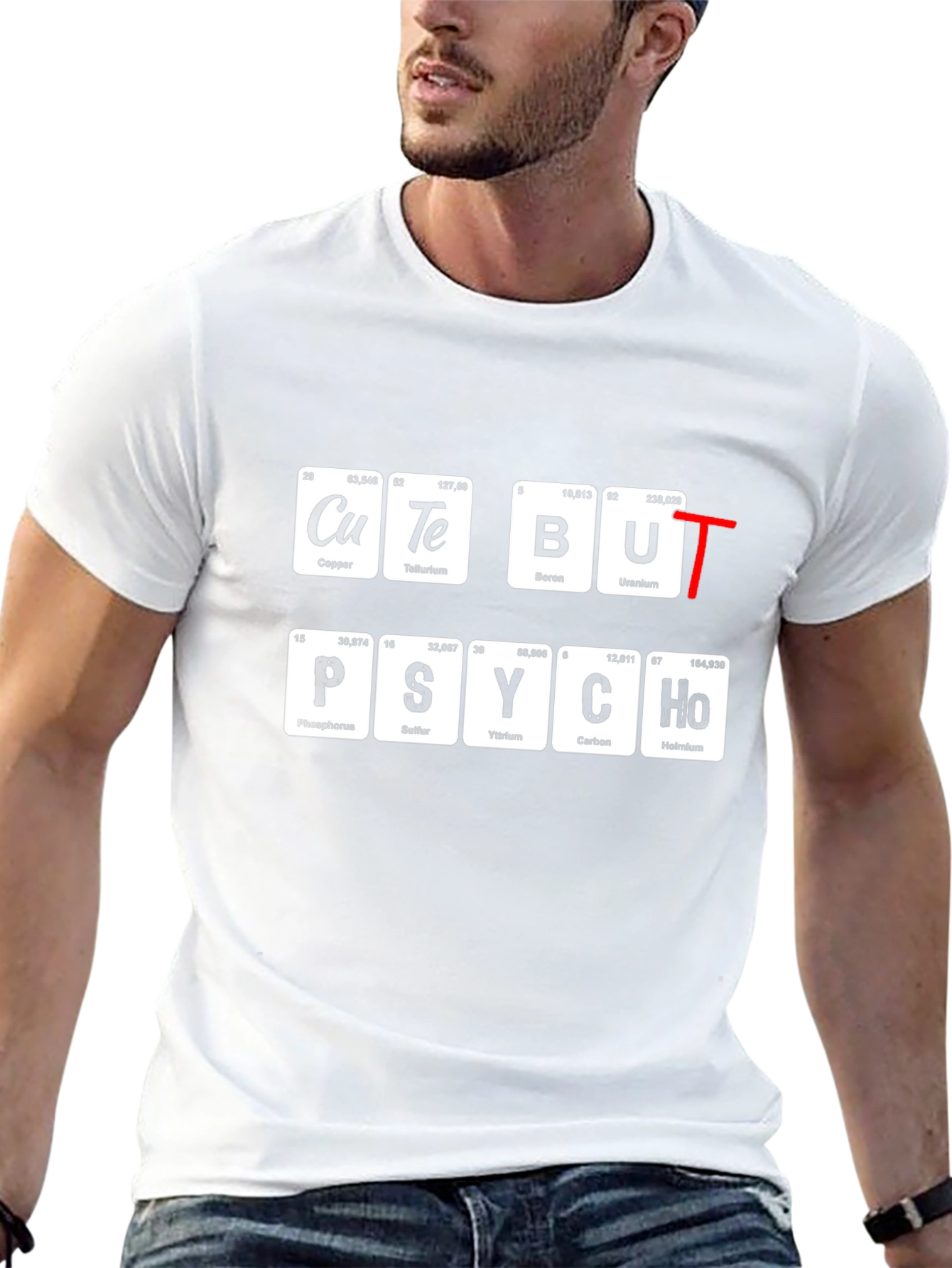 Cute But Psycho Periodic Table Black T-Shirt