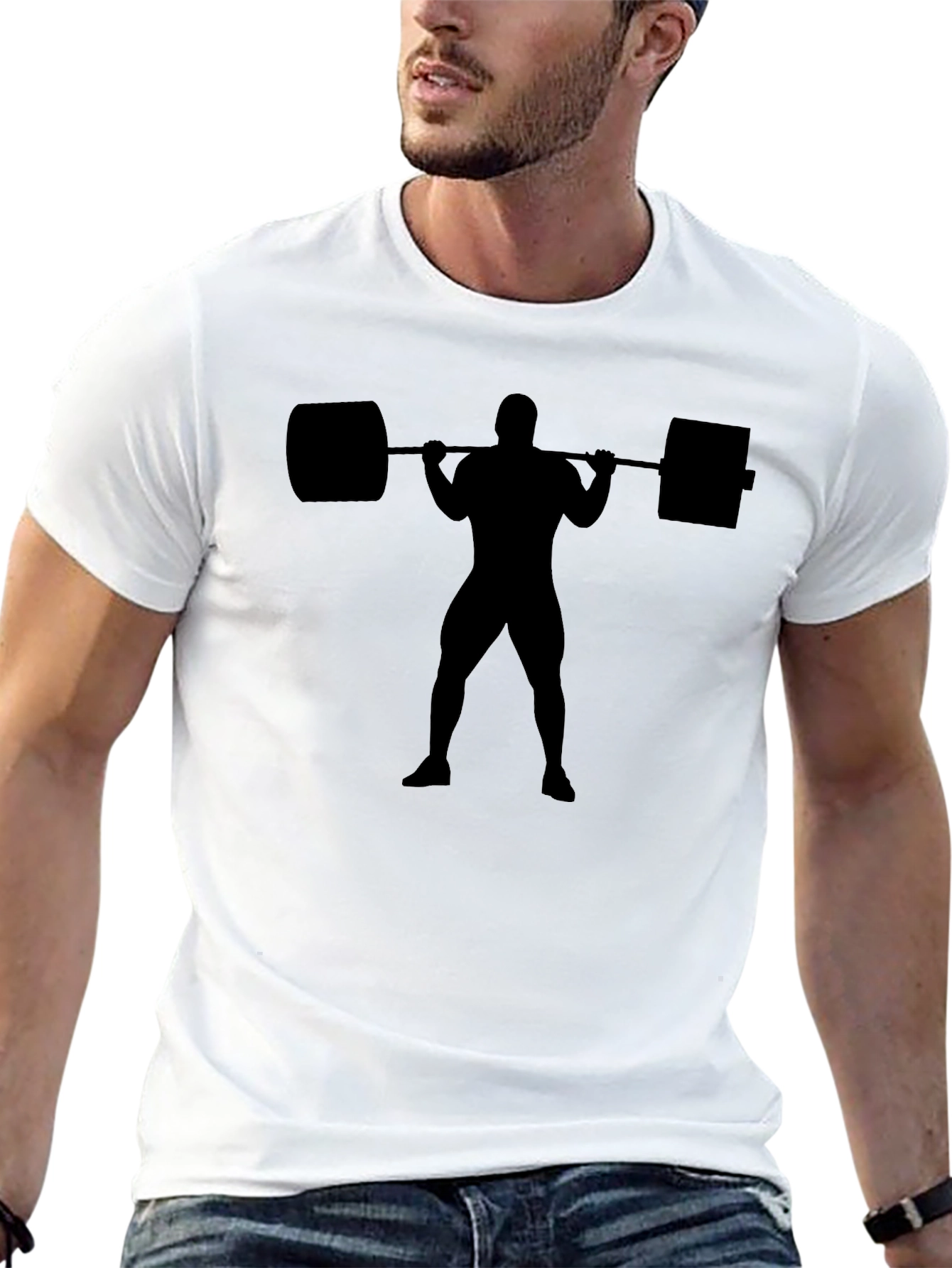 Weightlifting Silhouette Black T-Shirt
