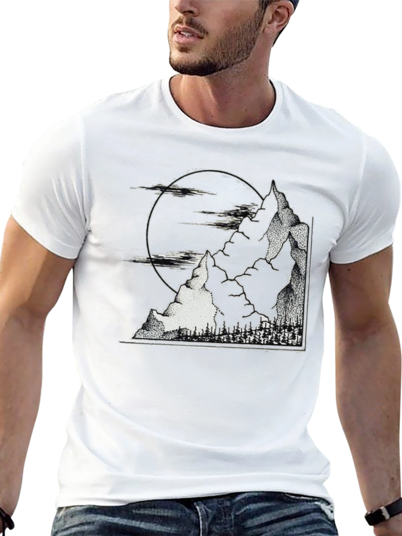 Mountainscape Graphic Tee - Black