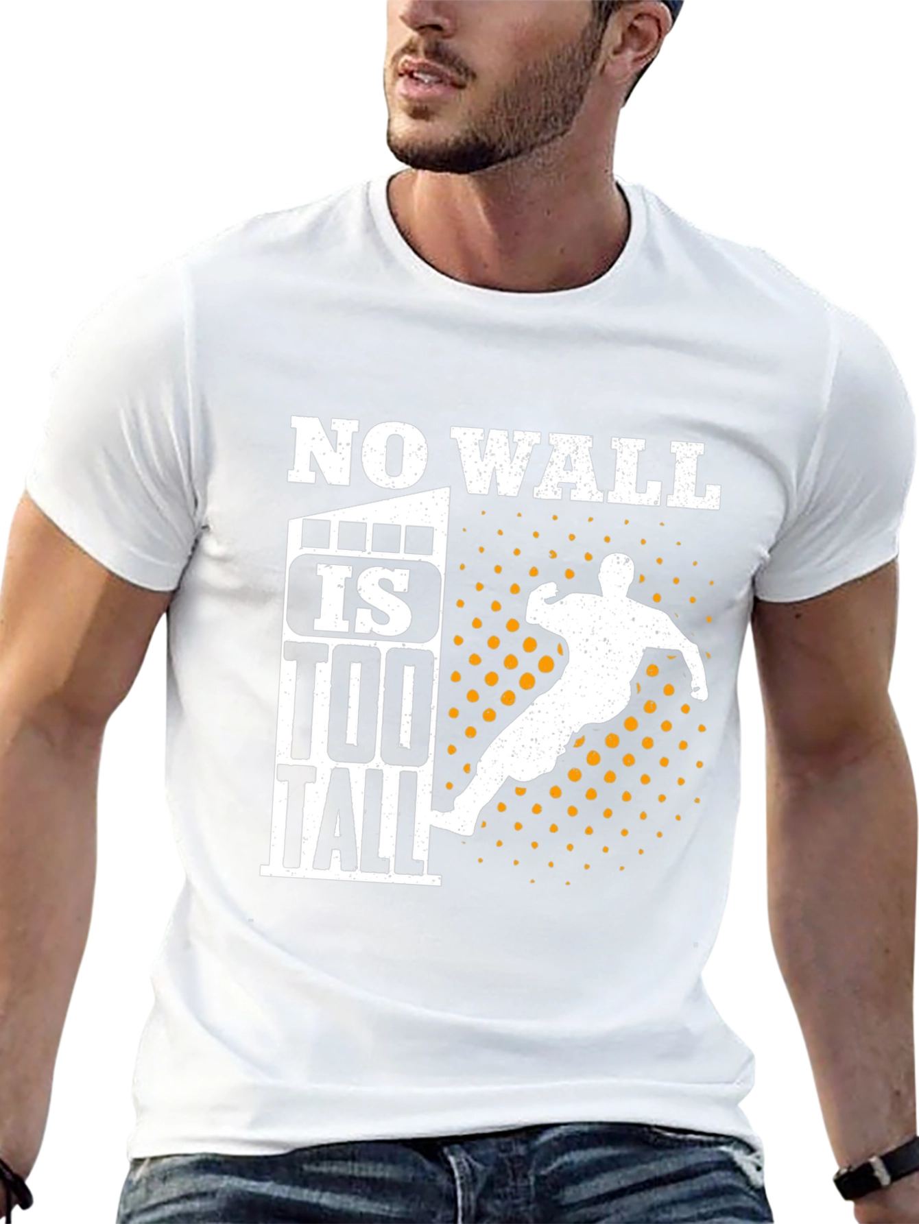 Motivational No Wall Is Too Tall Graphic T-Shirt