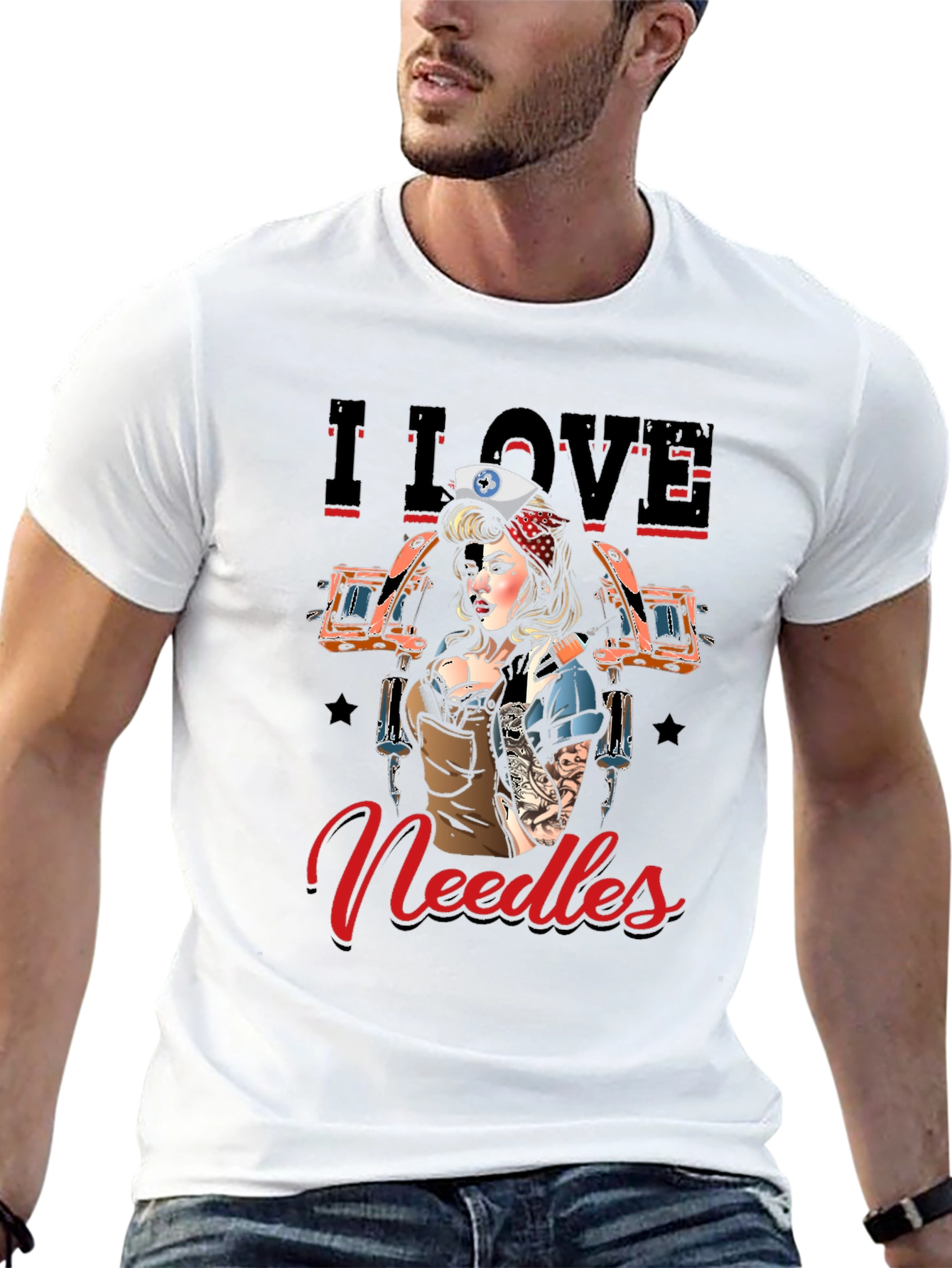 I Love Needles Tattoo Artist T-Shirt