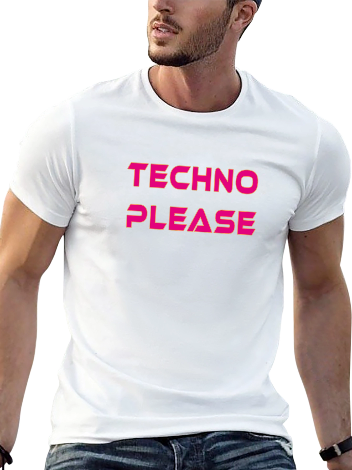 Techno Please T-Shirt - Classic Crew Neck