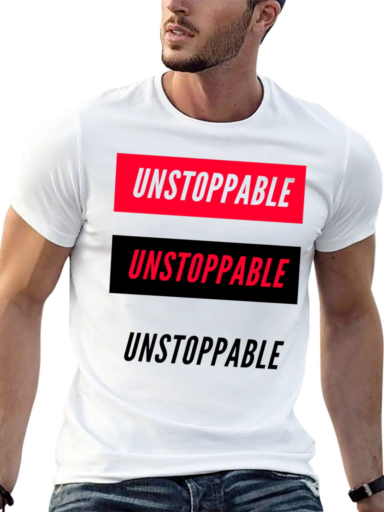 Unstoppable Graphic Print T-Shirt - Bold Statement Tee