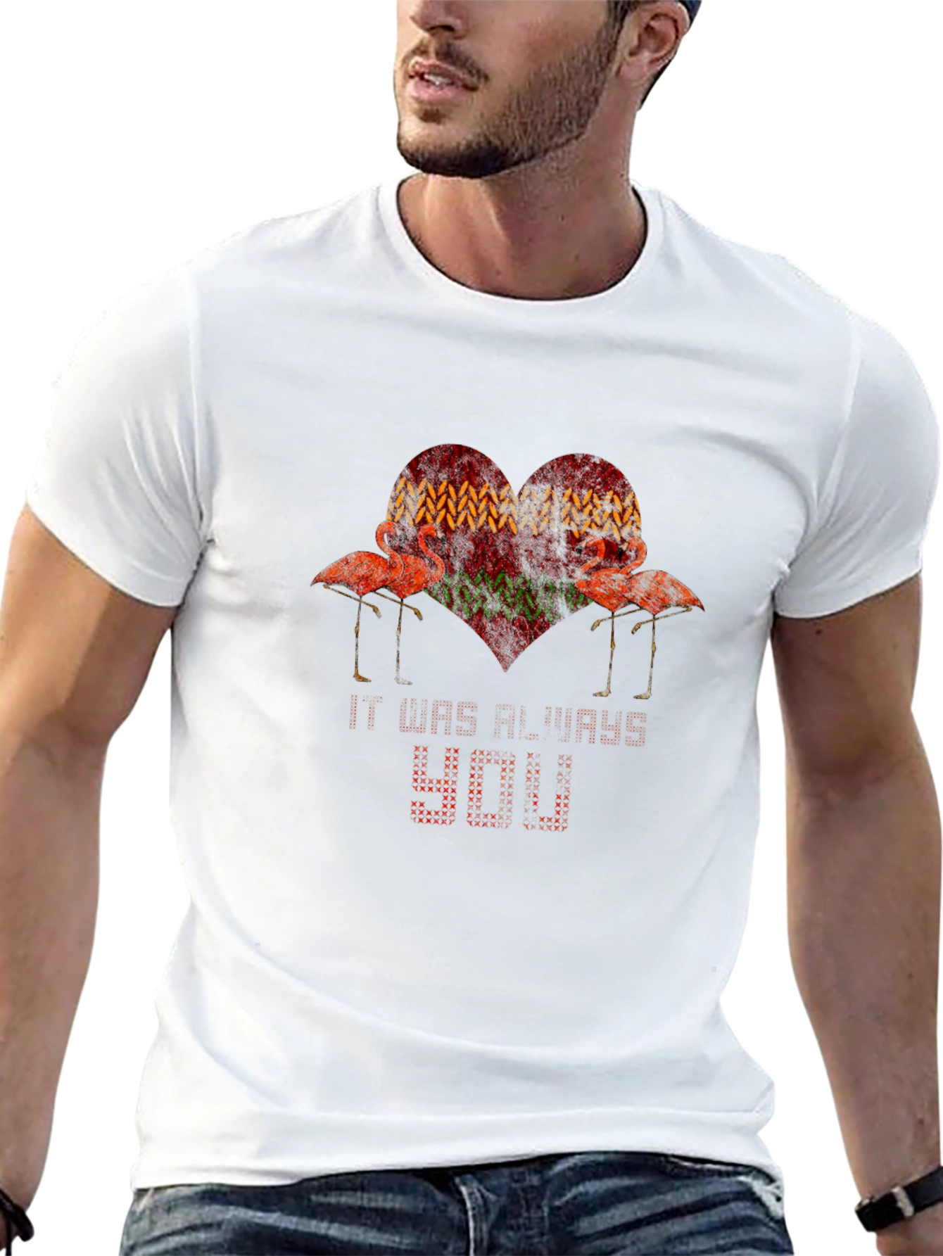 Flamingo Heart T-Shirt - Stylish Graphic Tee