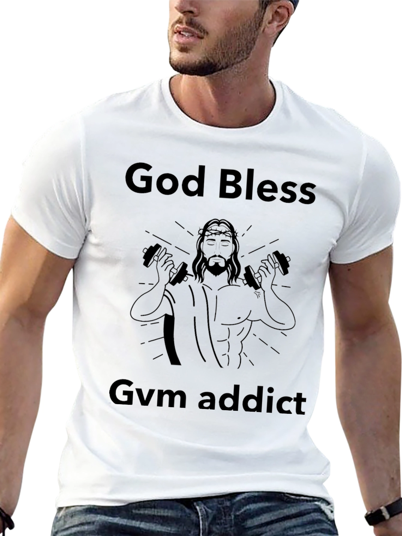 God Bless Gym Addict Black T-Shirt