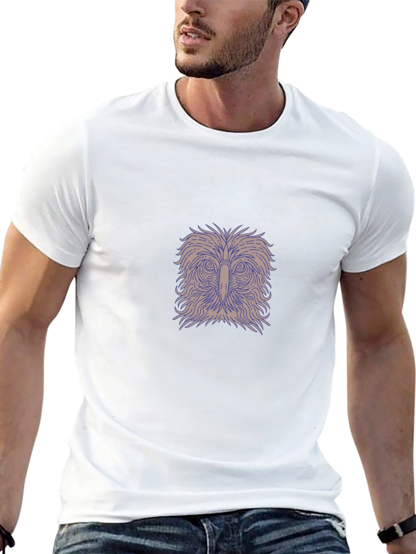 Mens Black Owl Graphic T-Shirt