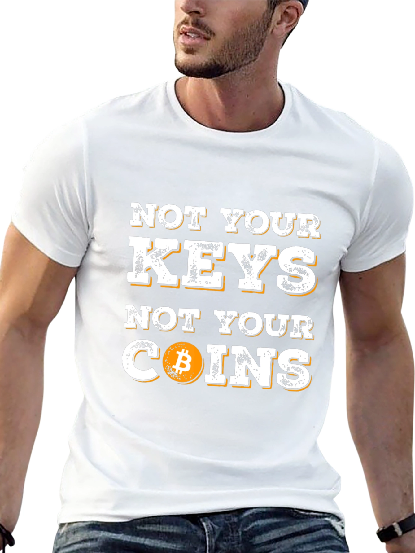 Not Your Keys Not Your Coins Bitcoin Graphic T-Shirt