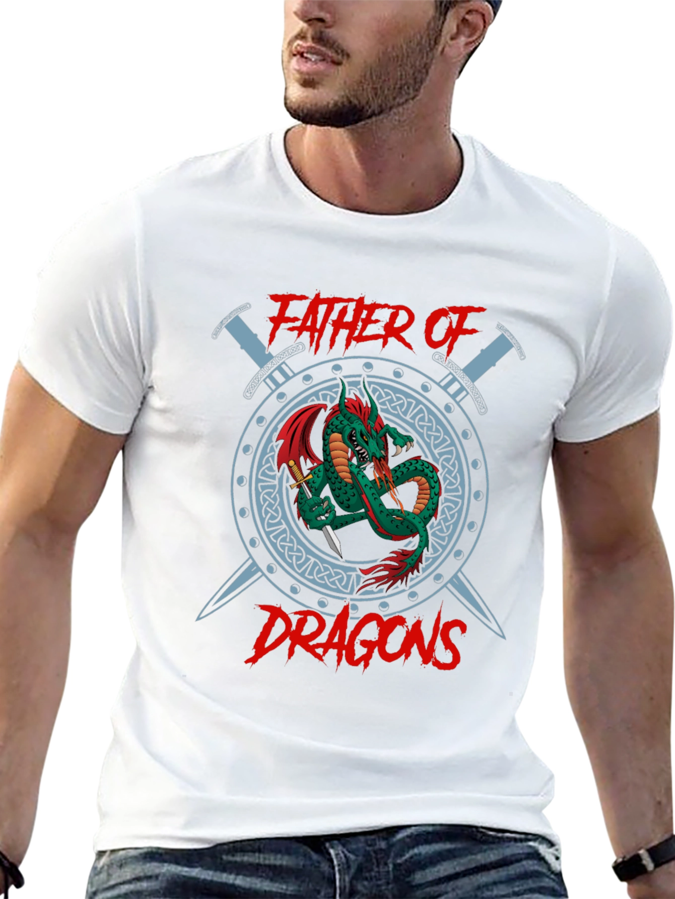Father of Dragons Graphic T-Shirt - Black