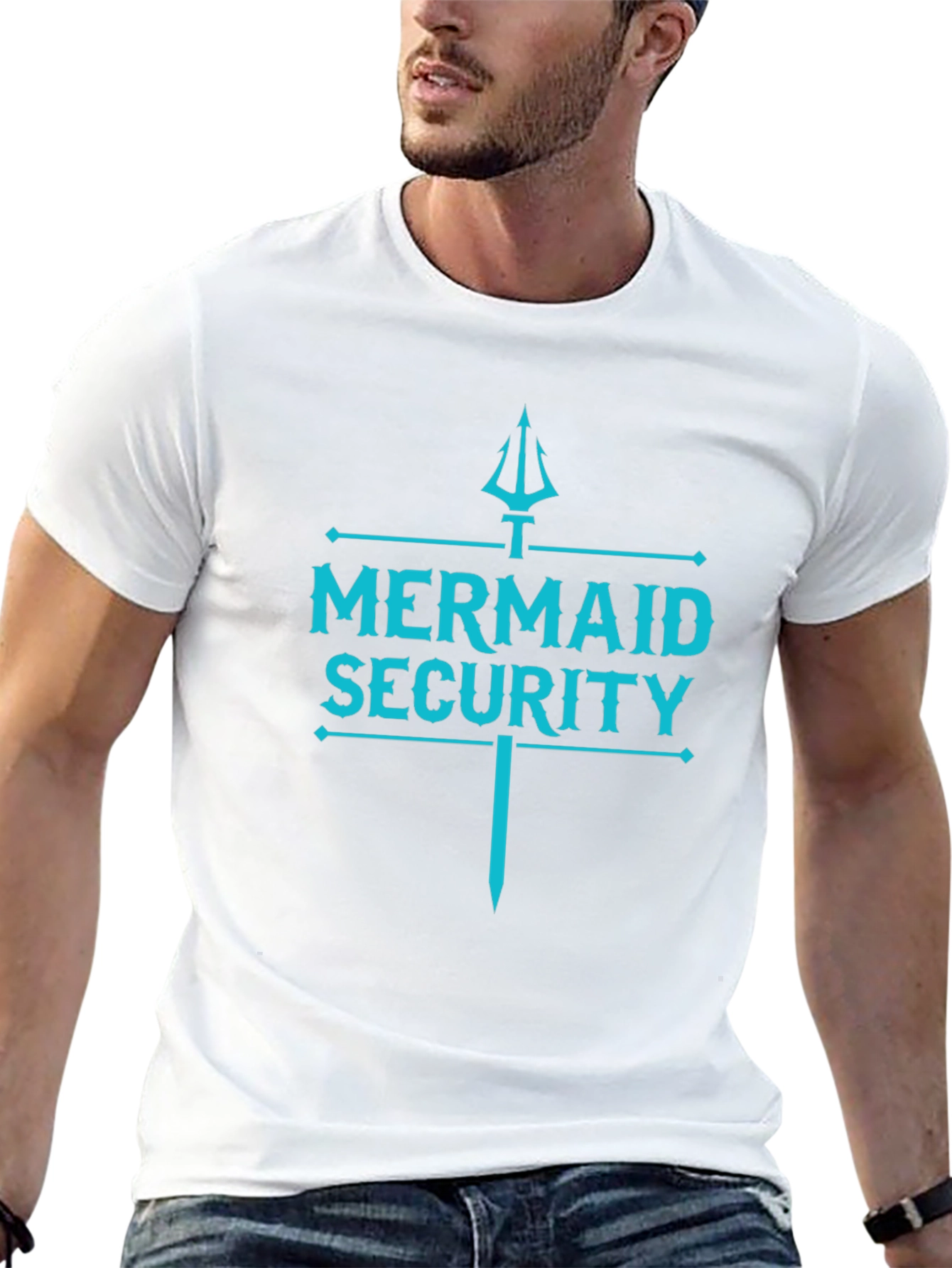Mermaid Security Graphic Print Tee - Black