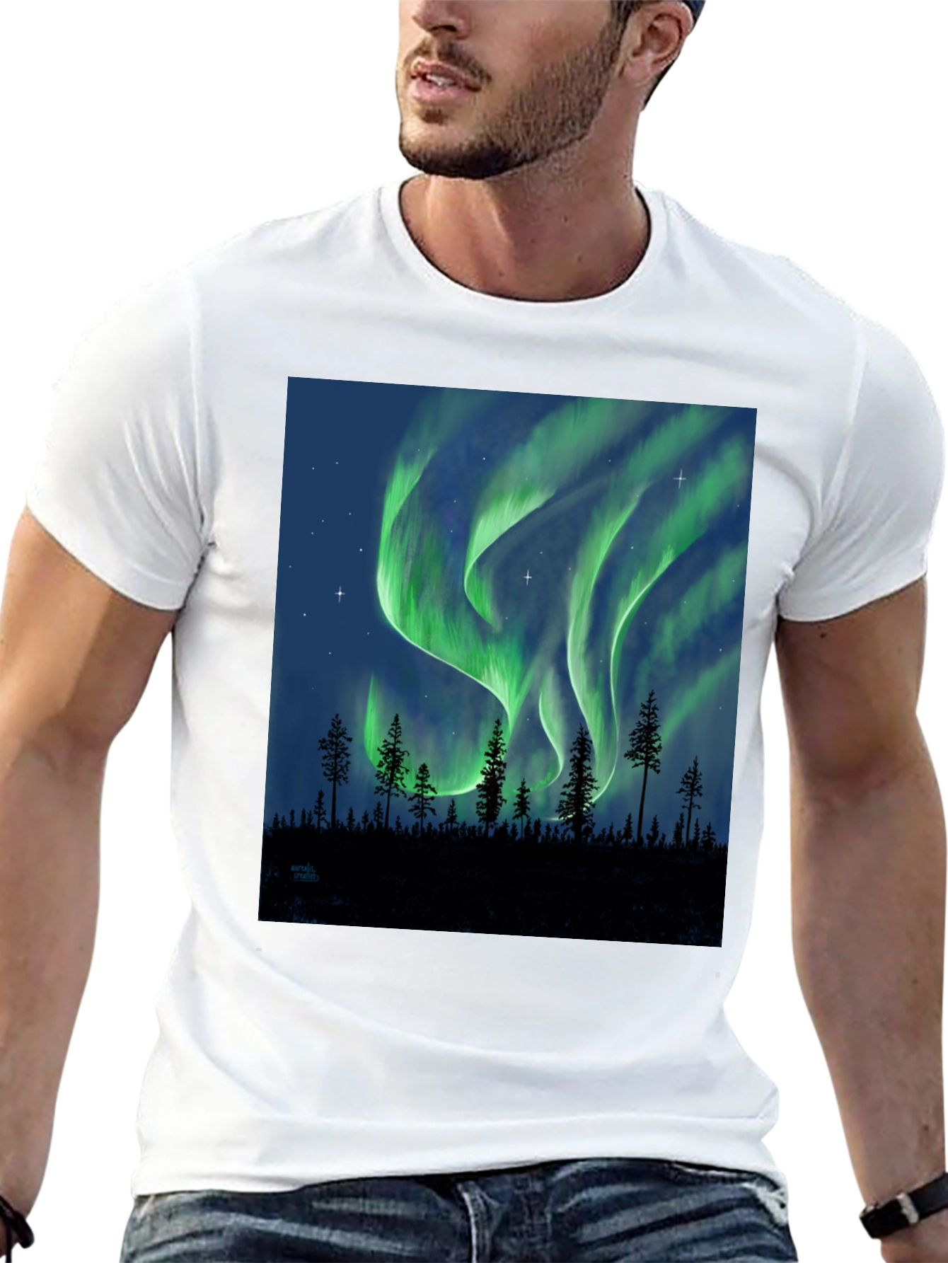 Aurora Borealis Forest T-Shirt
