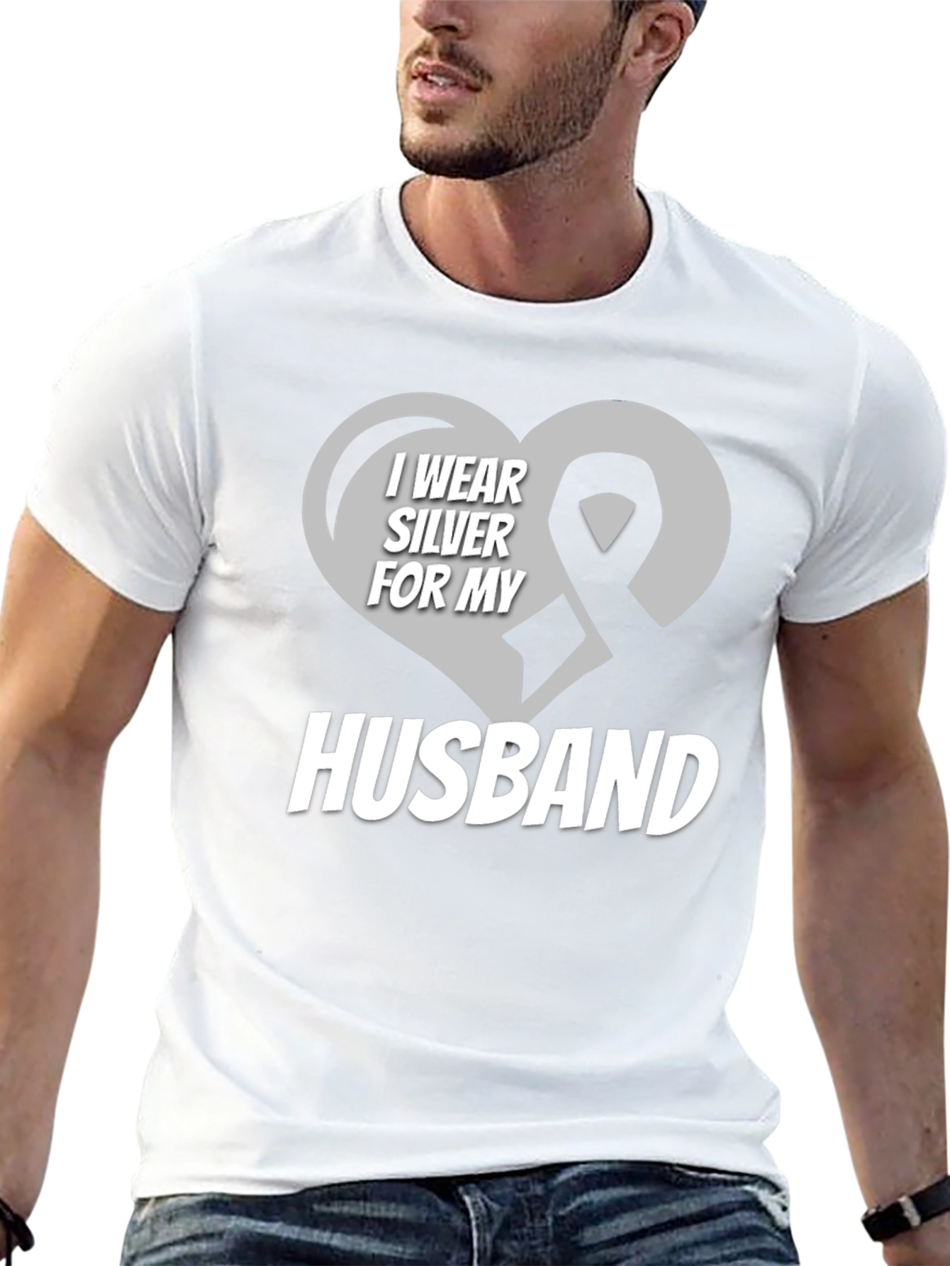 I Wear Silver for My Husband T-Shirt