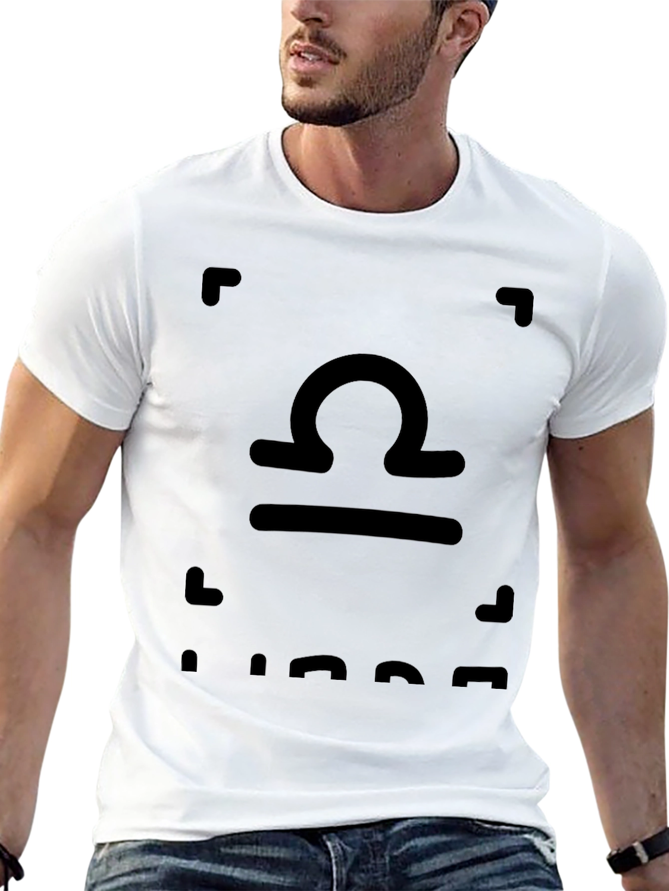 Libra Zodiac Sign Black T-Shirt