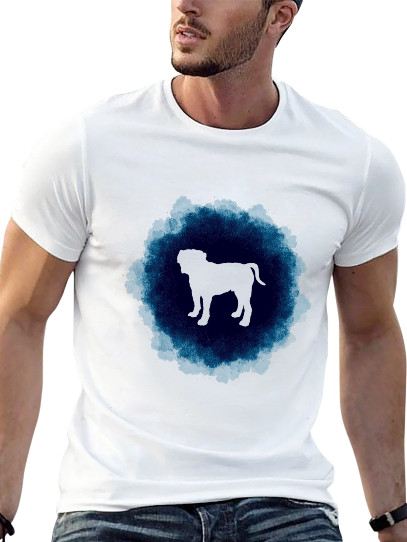 Dog Silhouette Graphic Tee - Mens Black T-Shirt