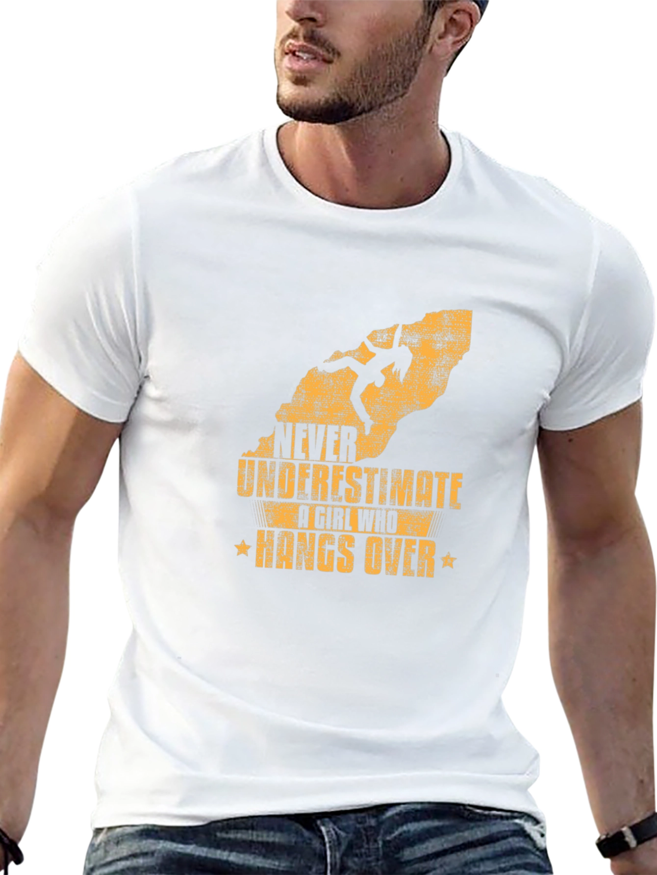 Never Underestimate Girl Who Hangs Over T-Shirt