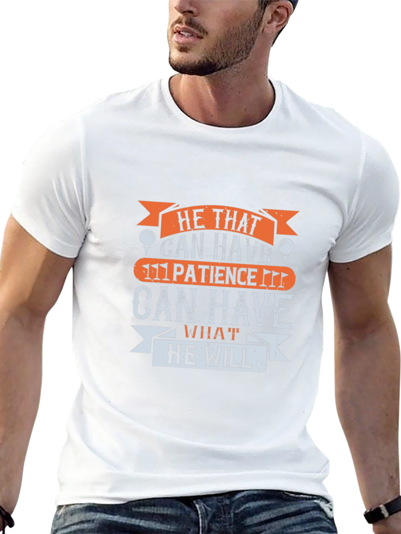 Golf Patience Graphic Tee - Black Cotton T-Shirt