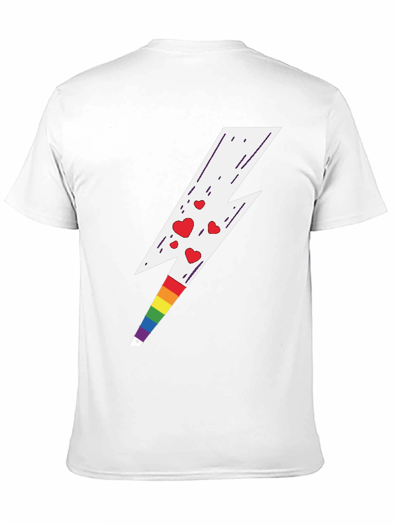 Rainbow Heart Lightning Bolt Tee