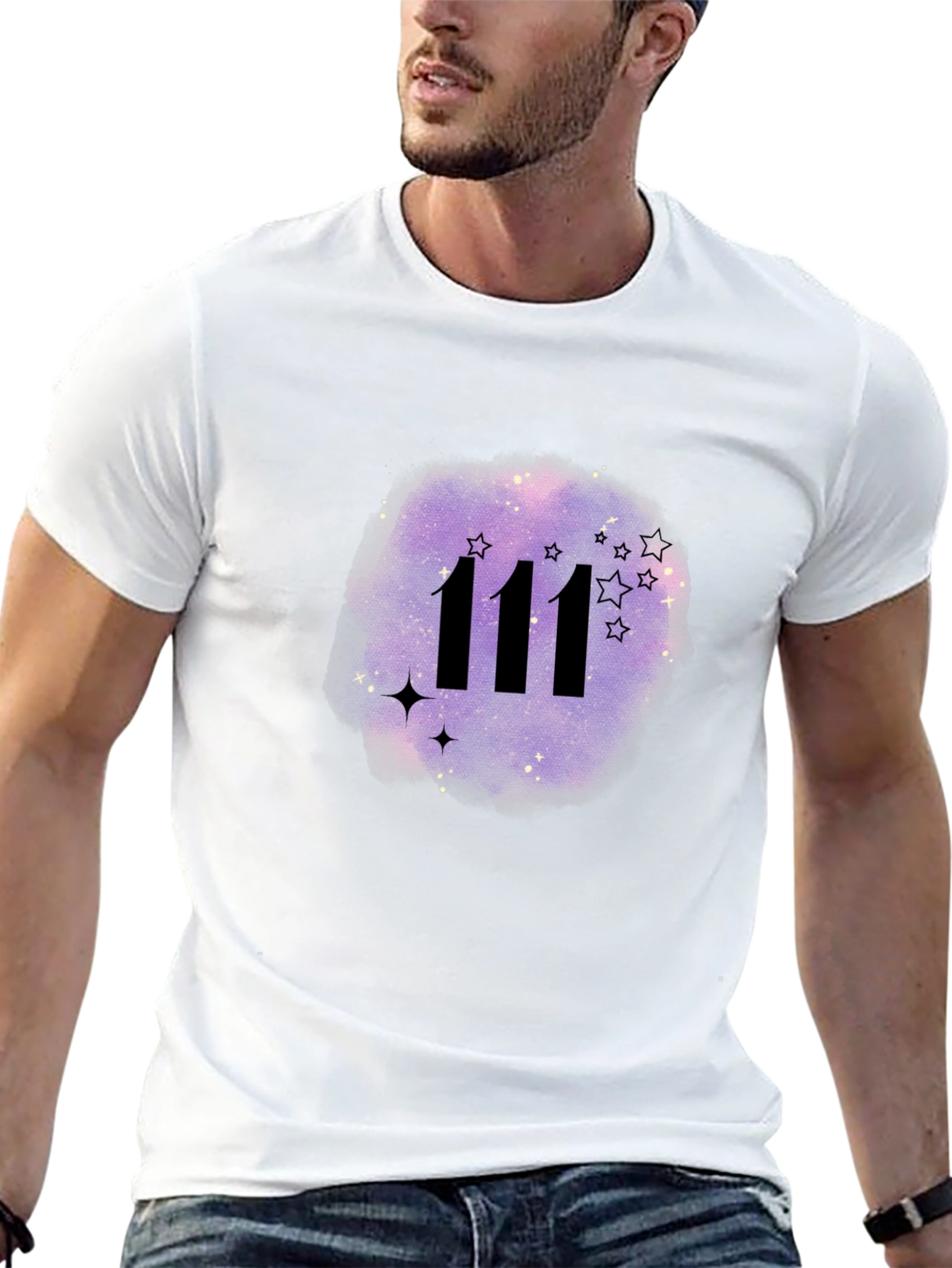 111 Angel Number Galaxy T-Shirt