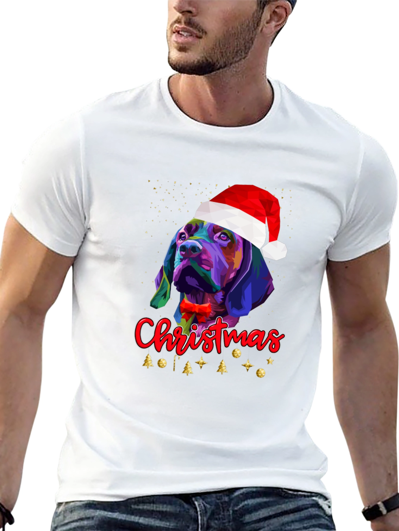 Christmas Dog T-Shirt Festive Graphic Tee