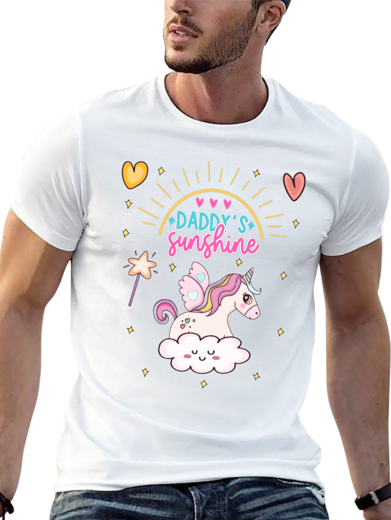 Daddys Sunshine Unicorn Graphic T-Shirt