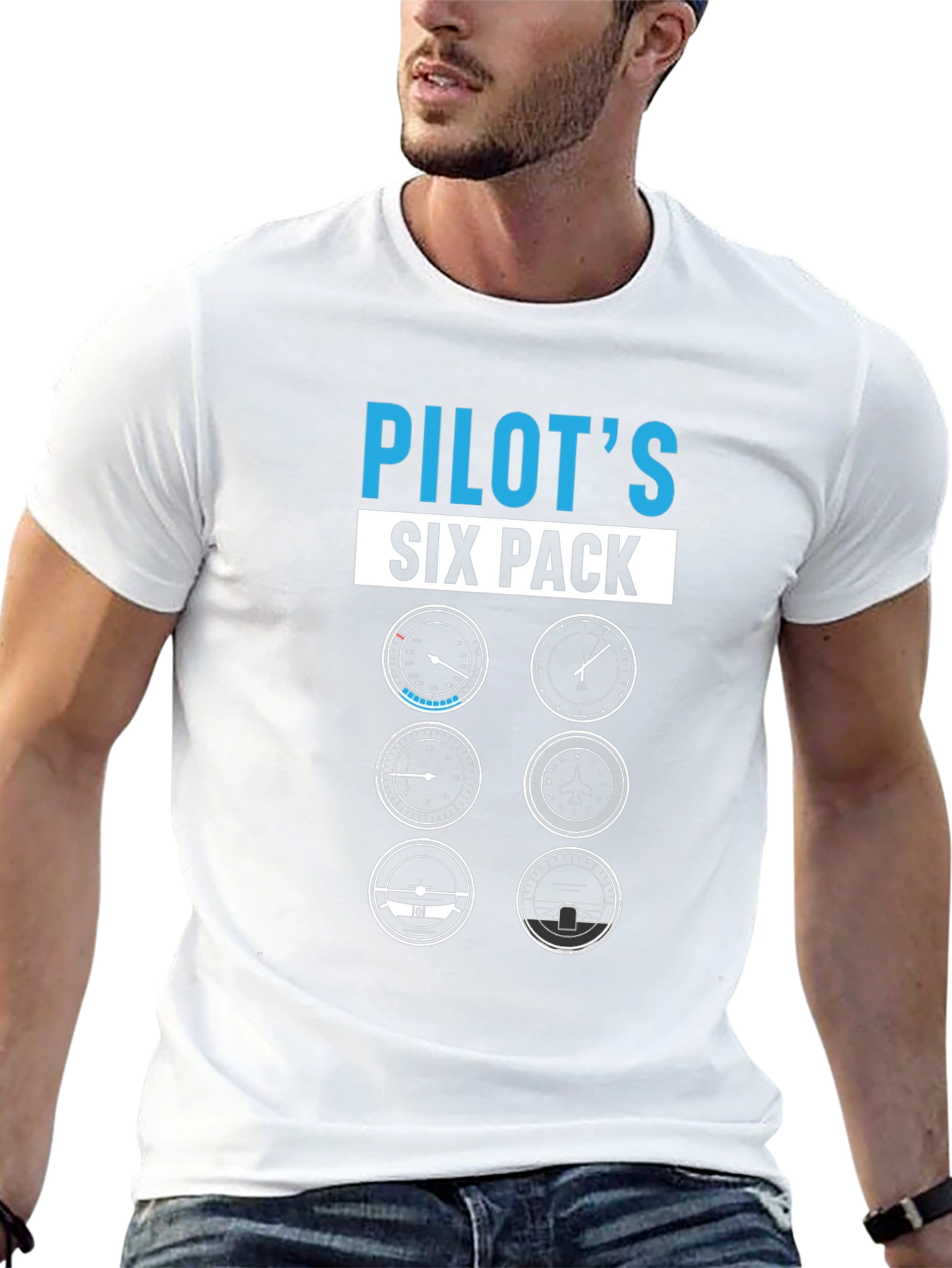 Pilots Six Pack T-Shirt - Aviation Gift