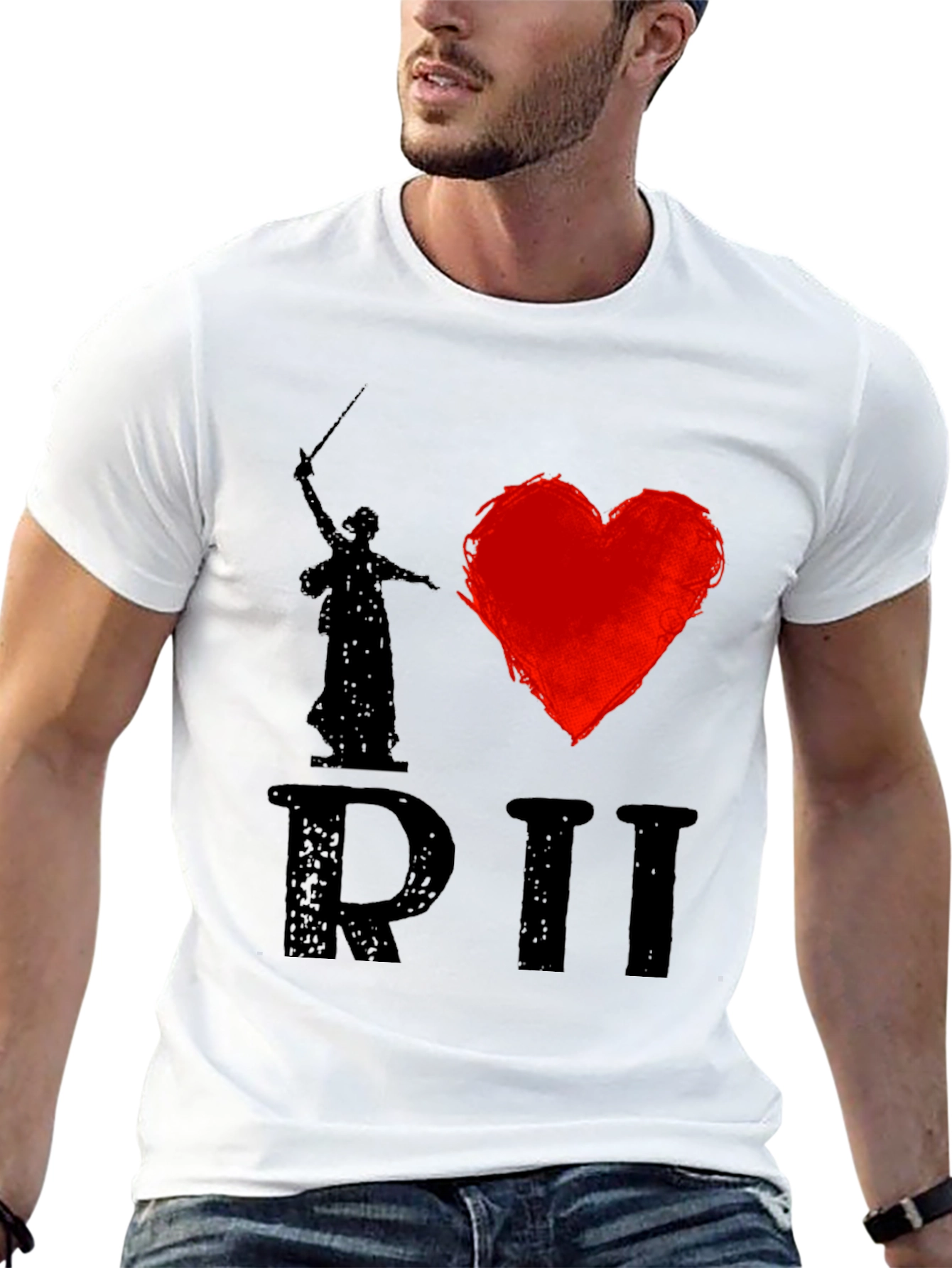 I Heart Motherland Calls Statue Black T-Shirt