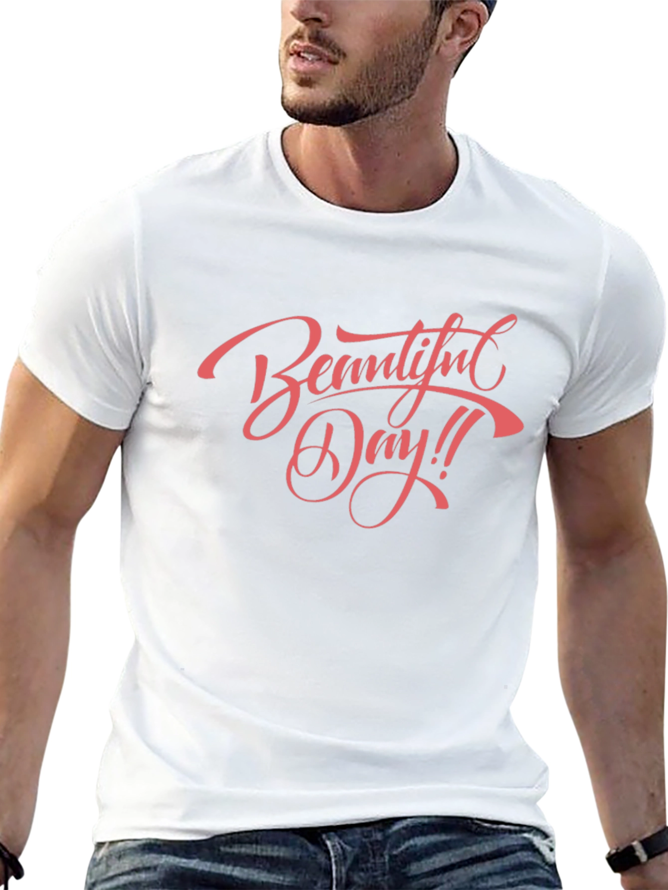 Beautiful Day Graphic T-Shirt - Black Crew Neck
