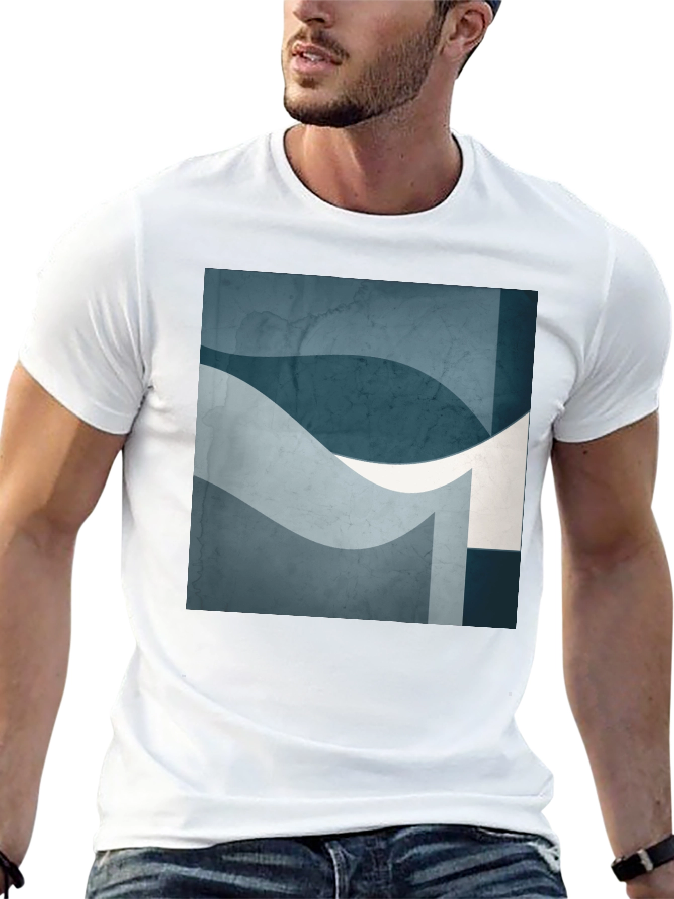 Abstract Wave Graphic Tee - Modern Art Shirt