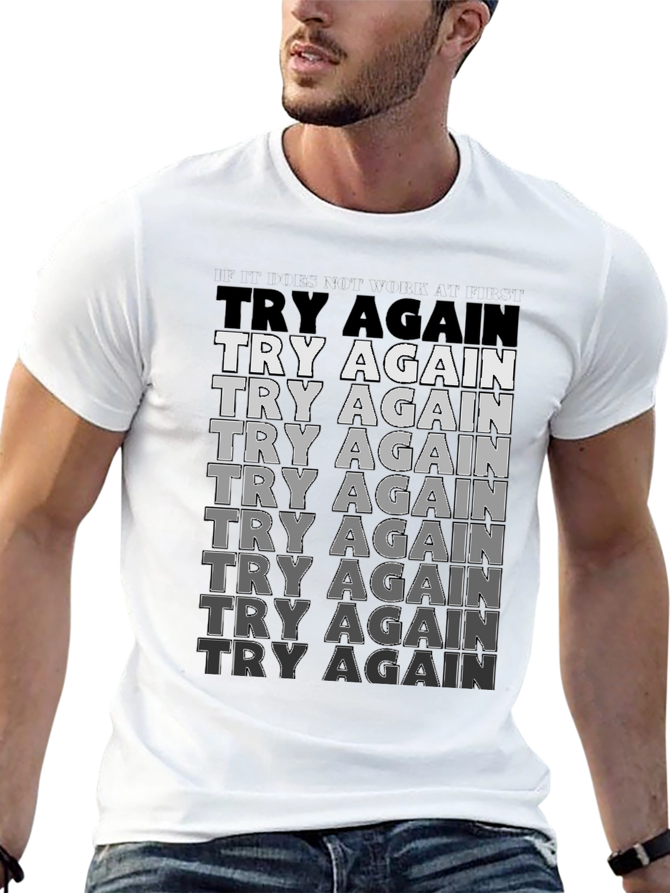 Try Again Motivational Graphic T-Shirt