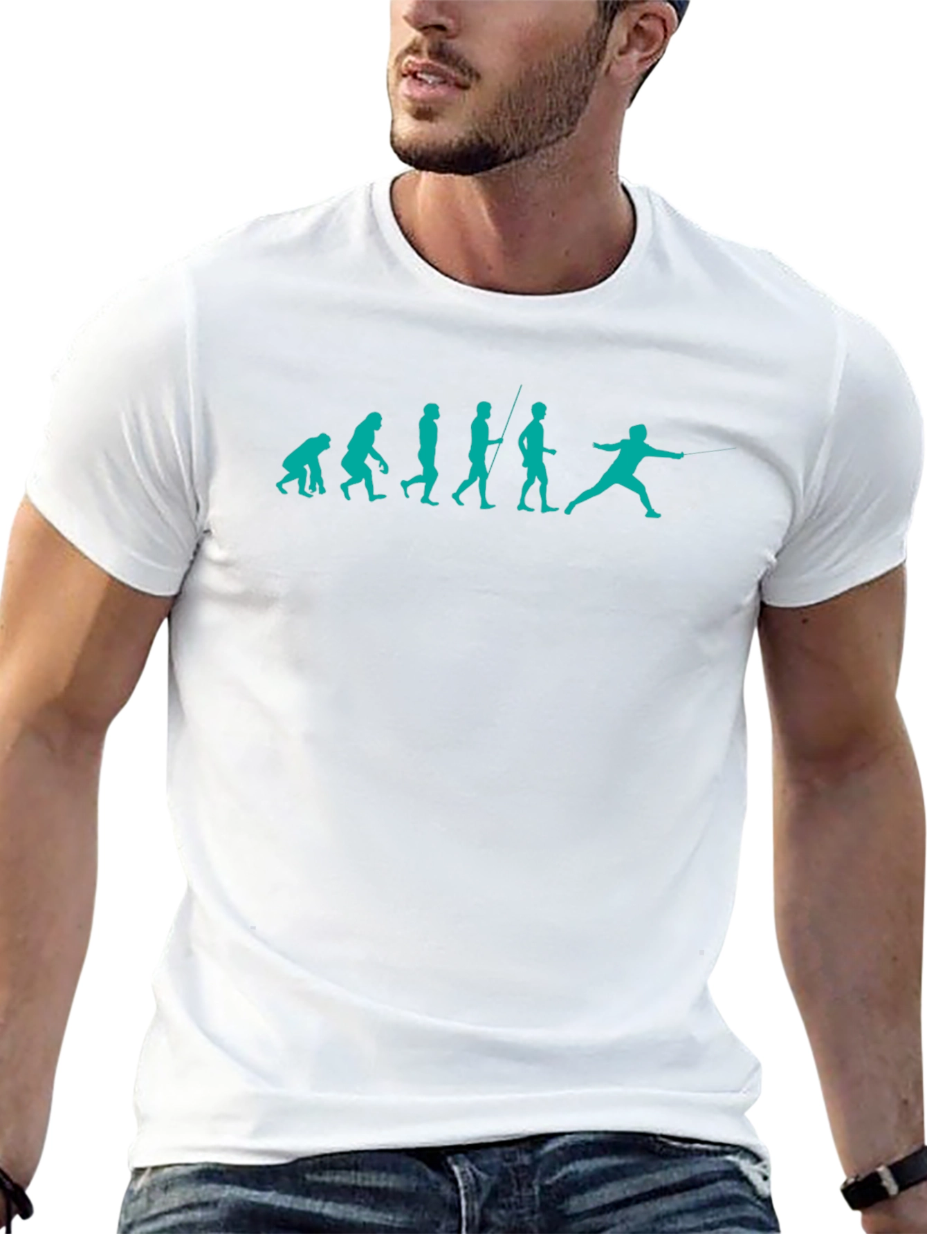 Fencing Evolution Graphic Tee - Black Cotton T-Shirt