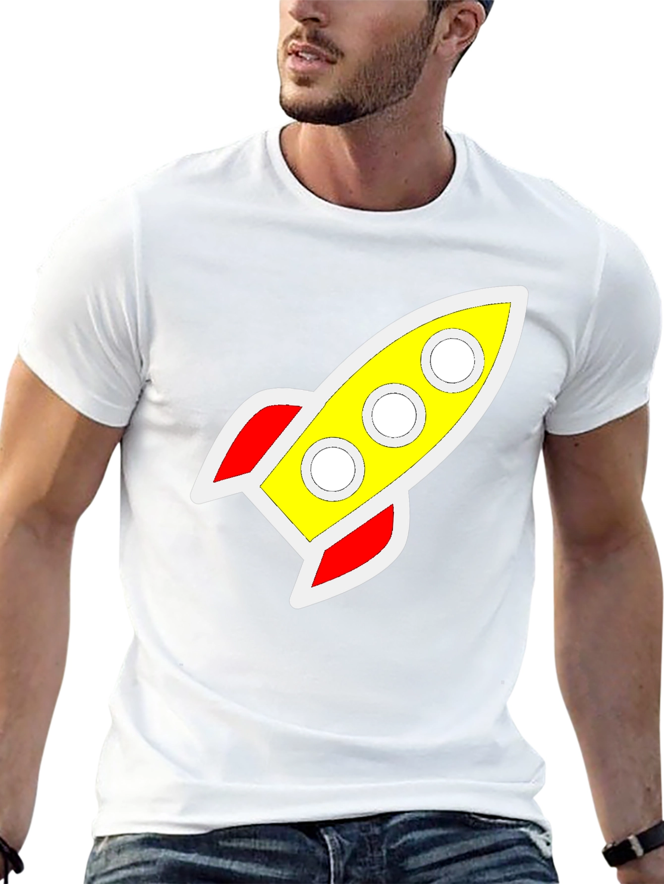 Retro Rocket Graphic Tee - Classic Style