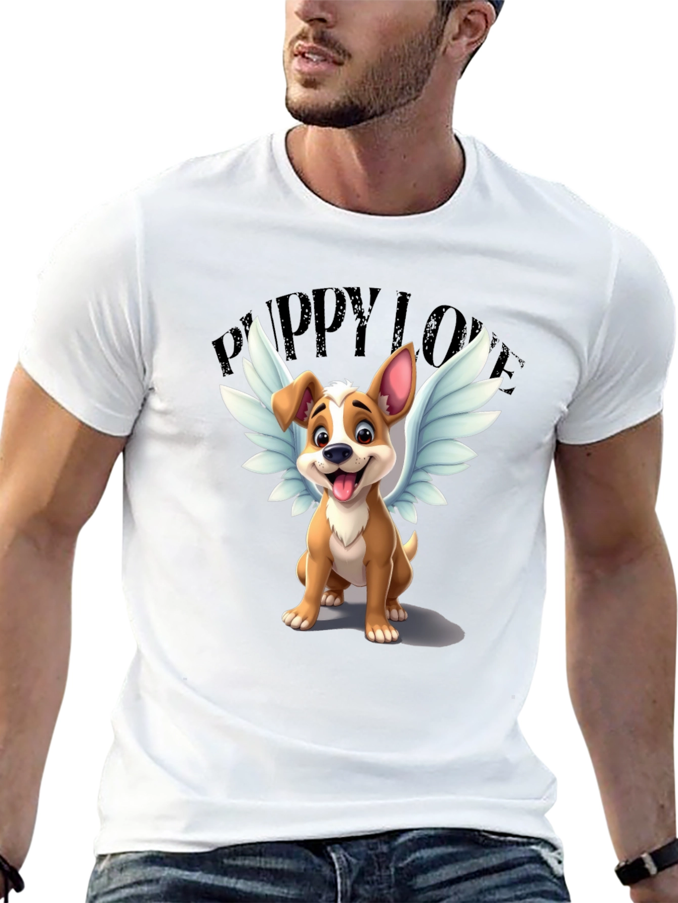 Puppy Love T-Shirt - Angel Dog Design