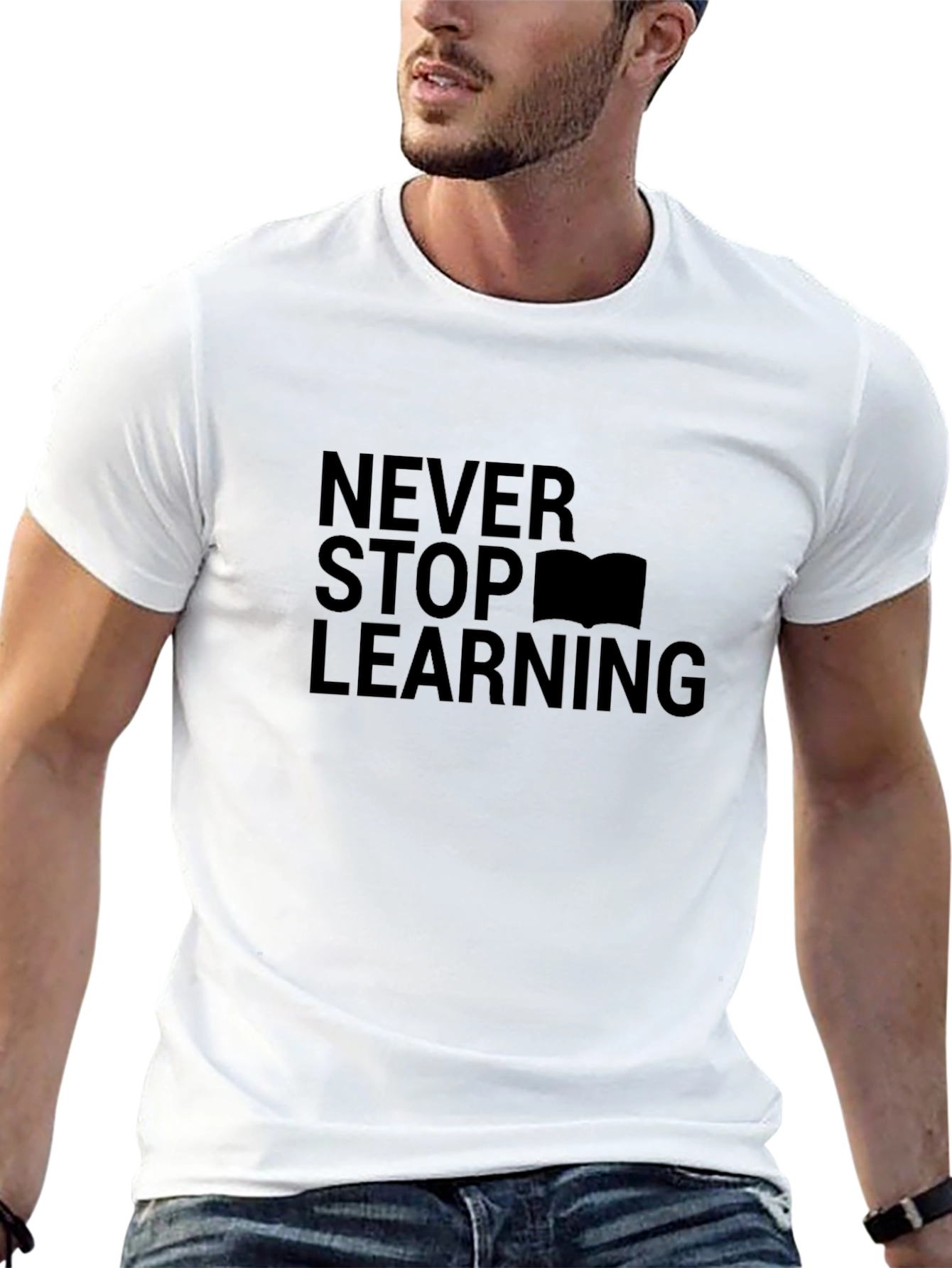 Never Stop Learning Black T-Shirt