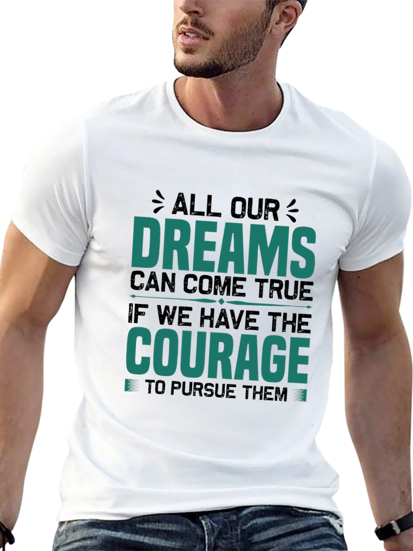 Dream Courage Graphic Tee - Inspirational Black T-Shirt