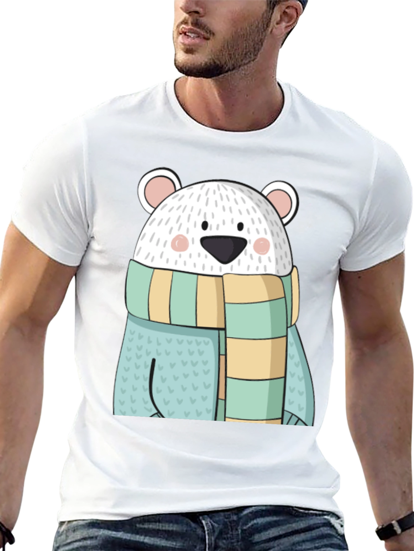 Cute Cartoon Polar Bear Graphic Tee