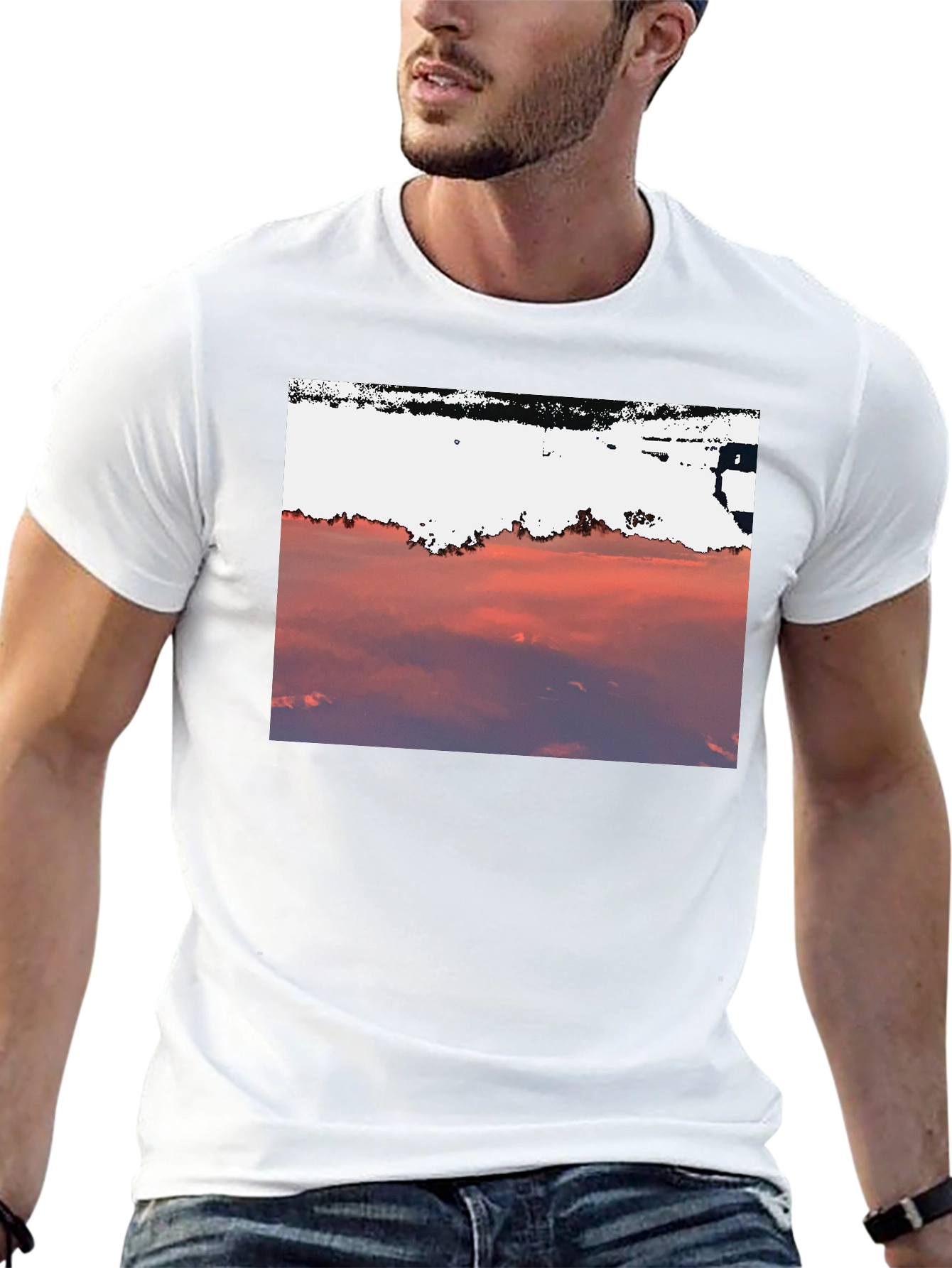 Sunset Sky Graphic Tee - Black Cotton Blend
