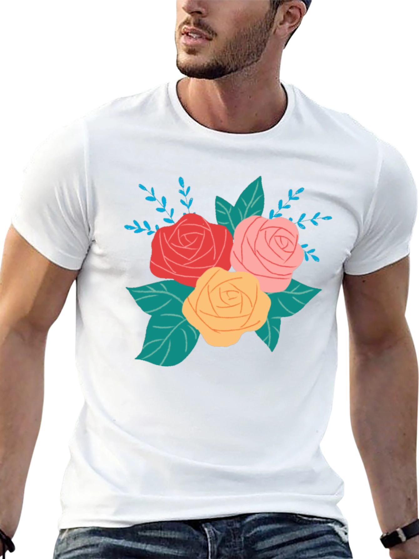 Floral Graphic Black T-Shirt