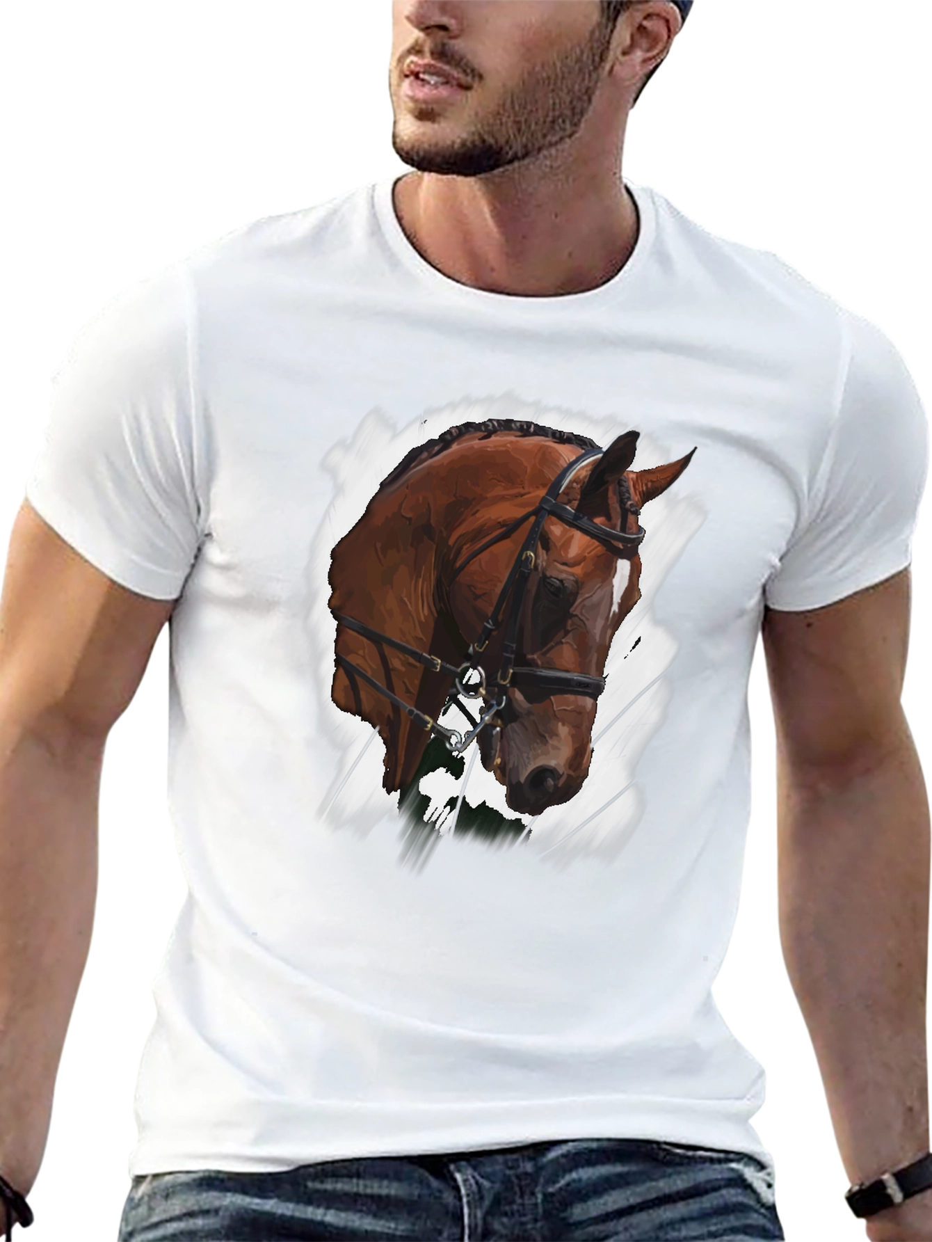 Horse Head Graphic T-Shirt - Black