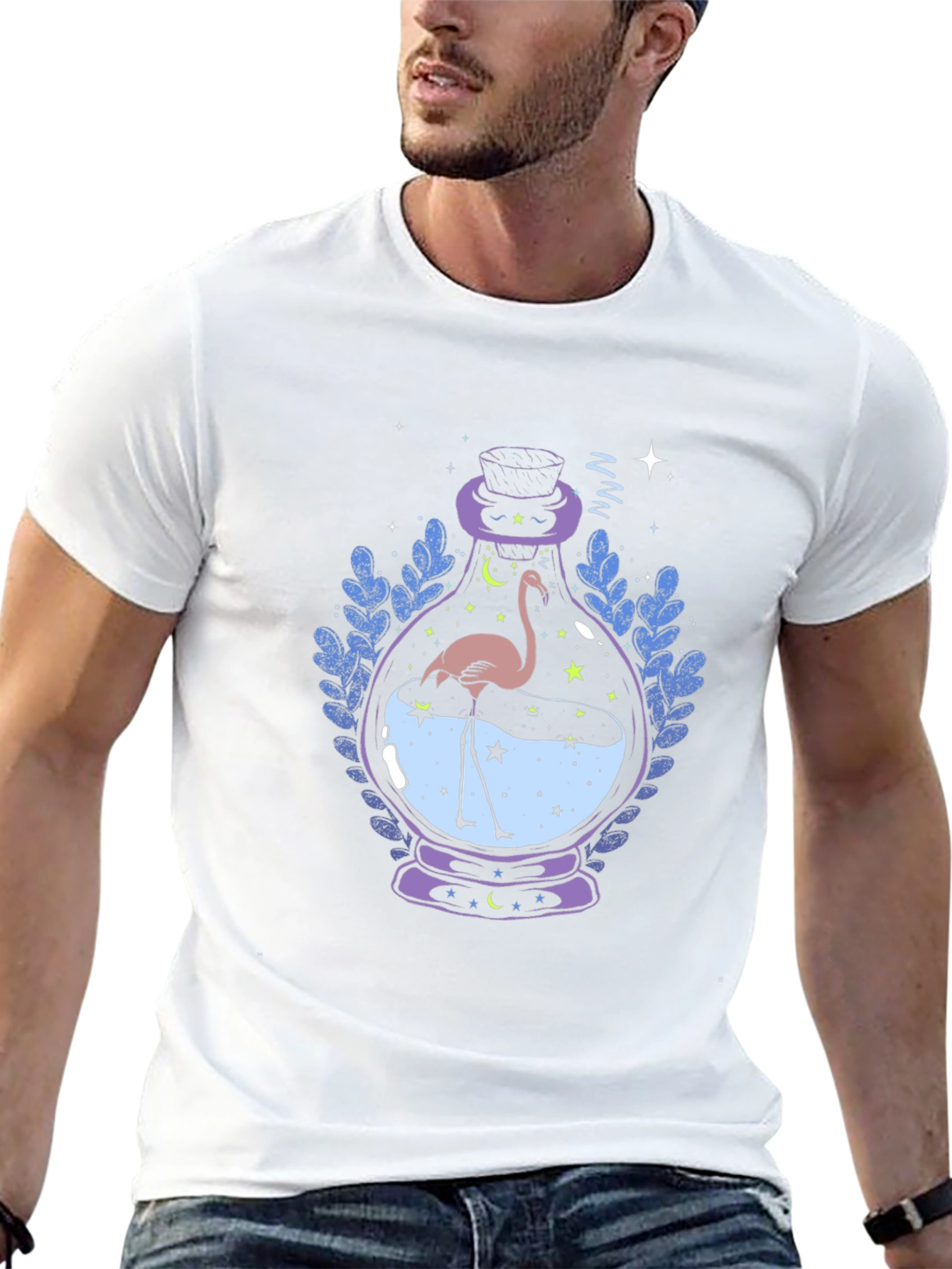 Mystic Flamingo Black T-Shirt