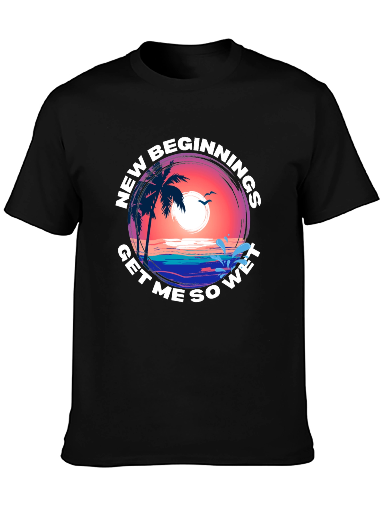 New Beginnings Graphic T-Shirt - Island Sunset Design