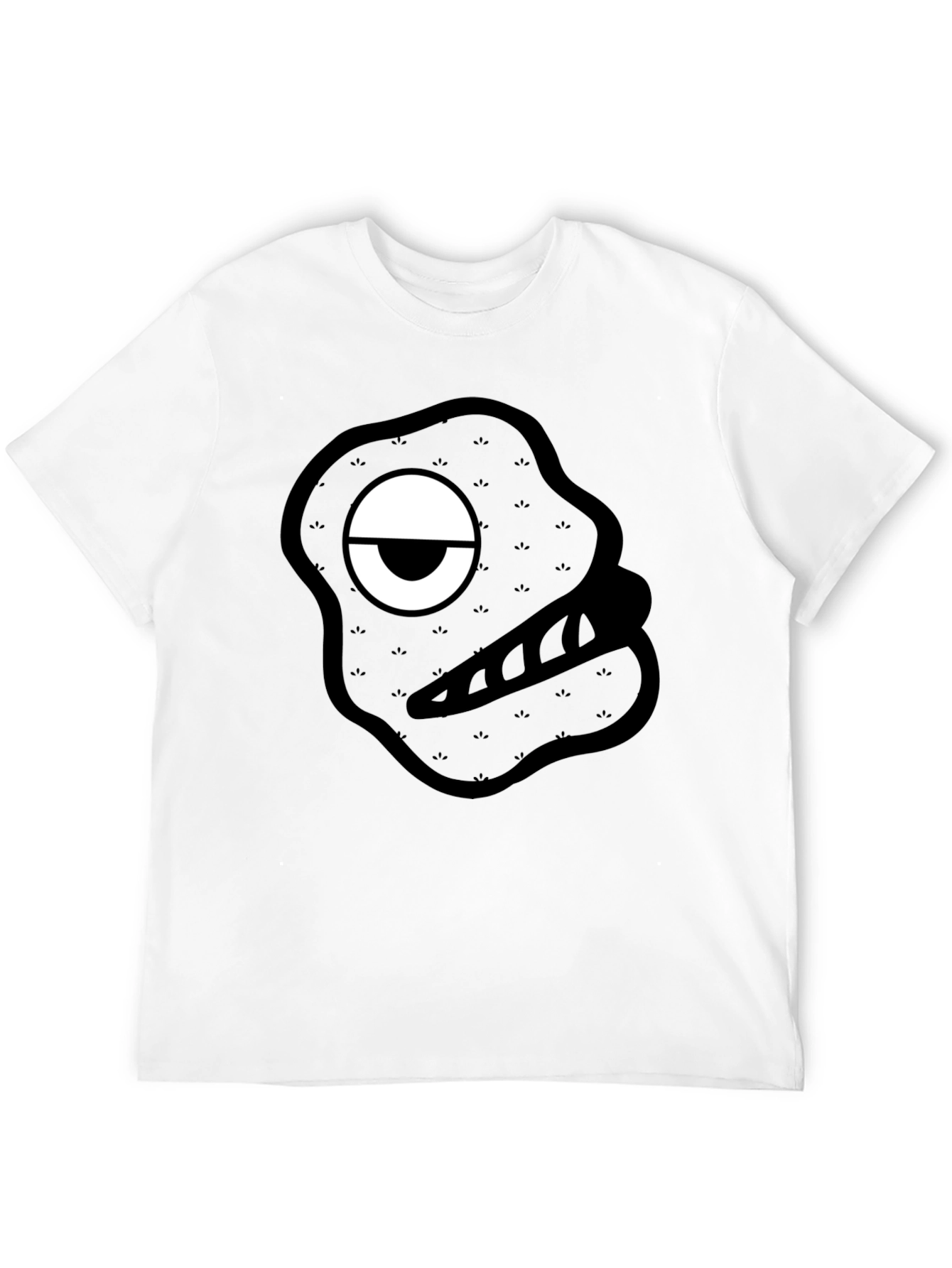 Monster Graphic Print Black T-Shirt