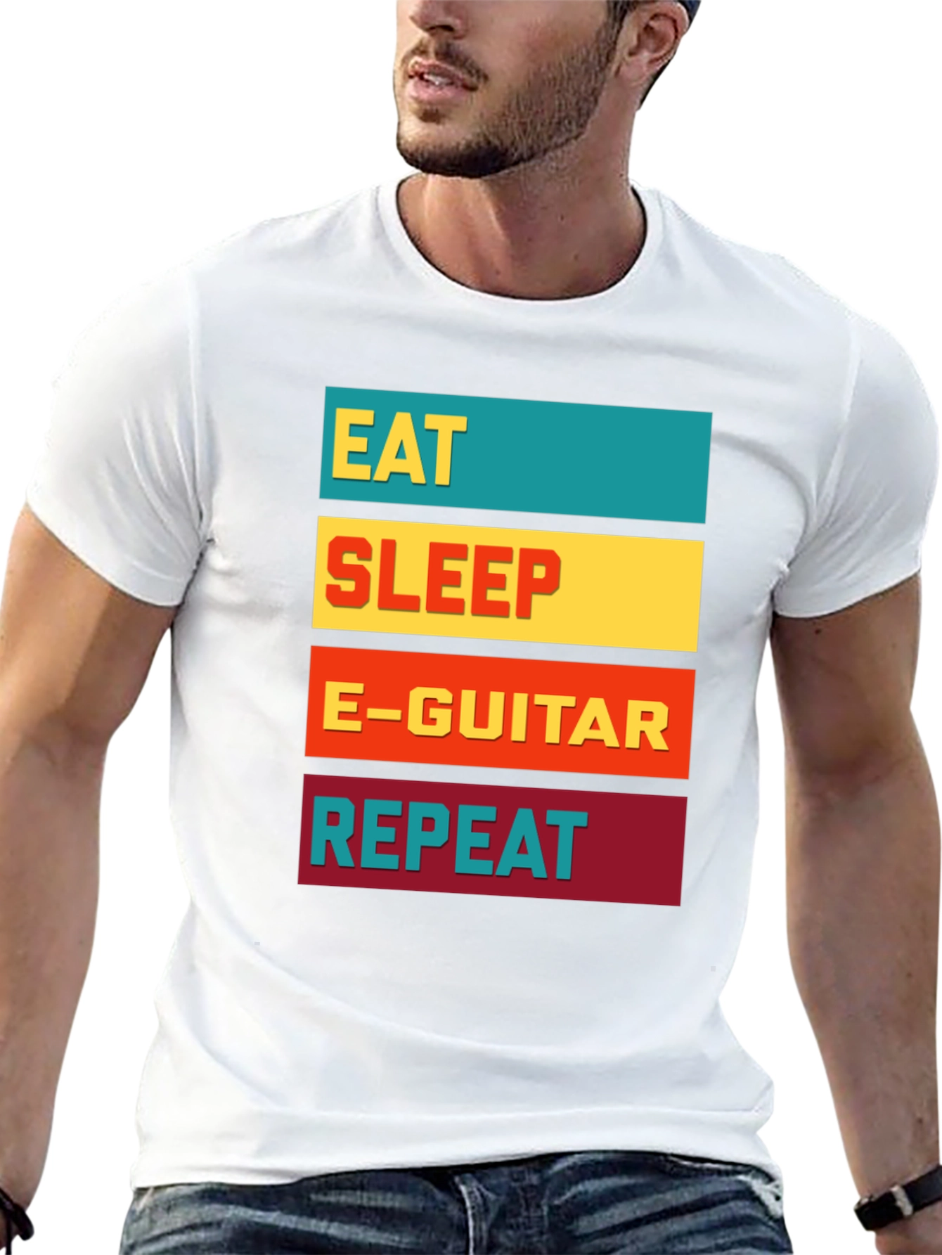 Eat Sleep E-Guitar Repeat Graphic Tee