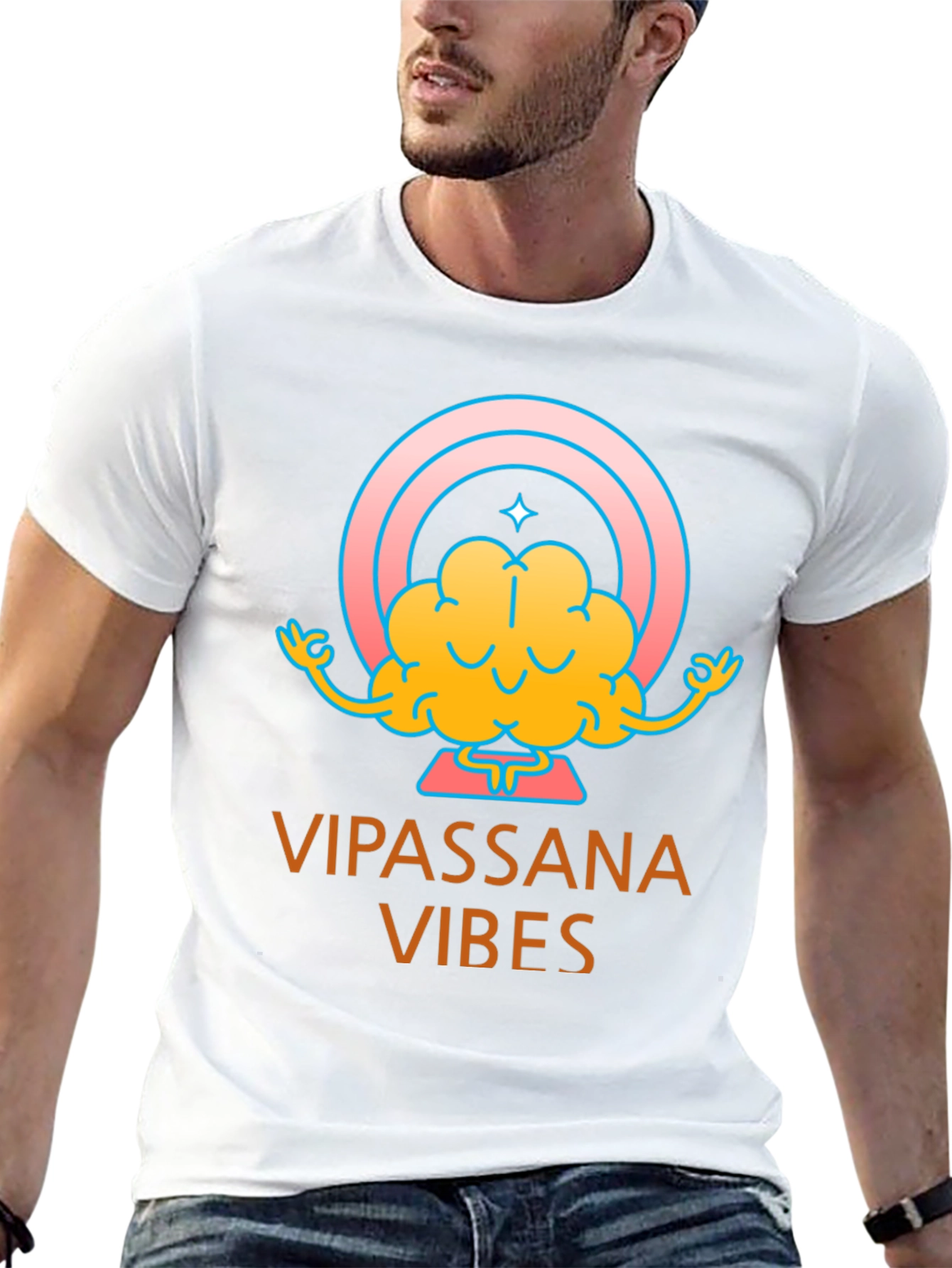 Vipassana Vibes Black Graphic T-Shirt