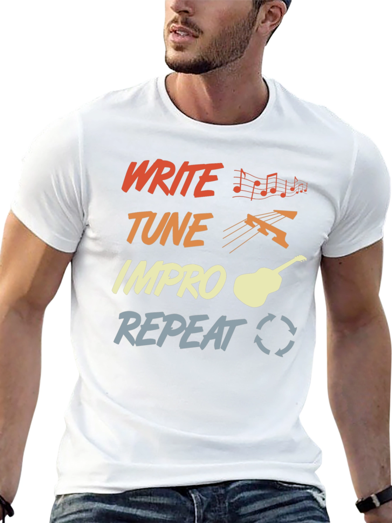 Write Tune Improv Repeat Graphic Tee