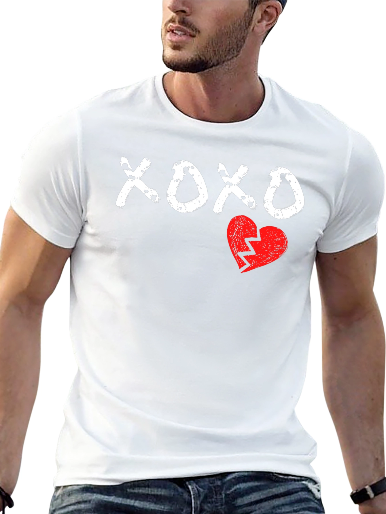 XOXO Broken Heart Graphic Tee - Mens Black T-Shirt