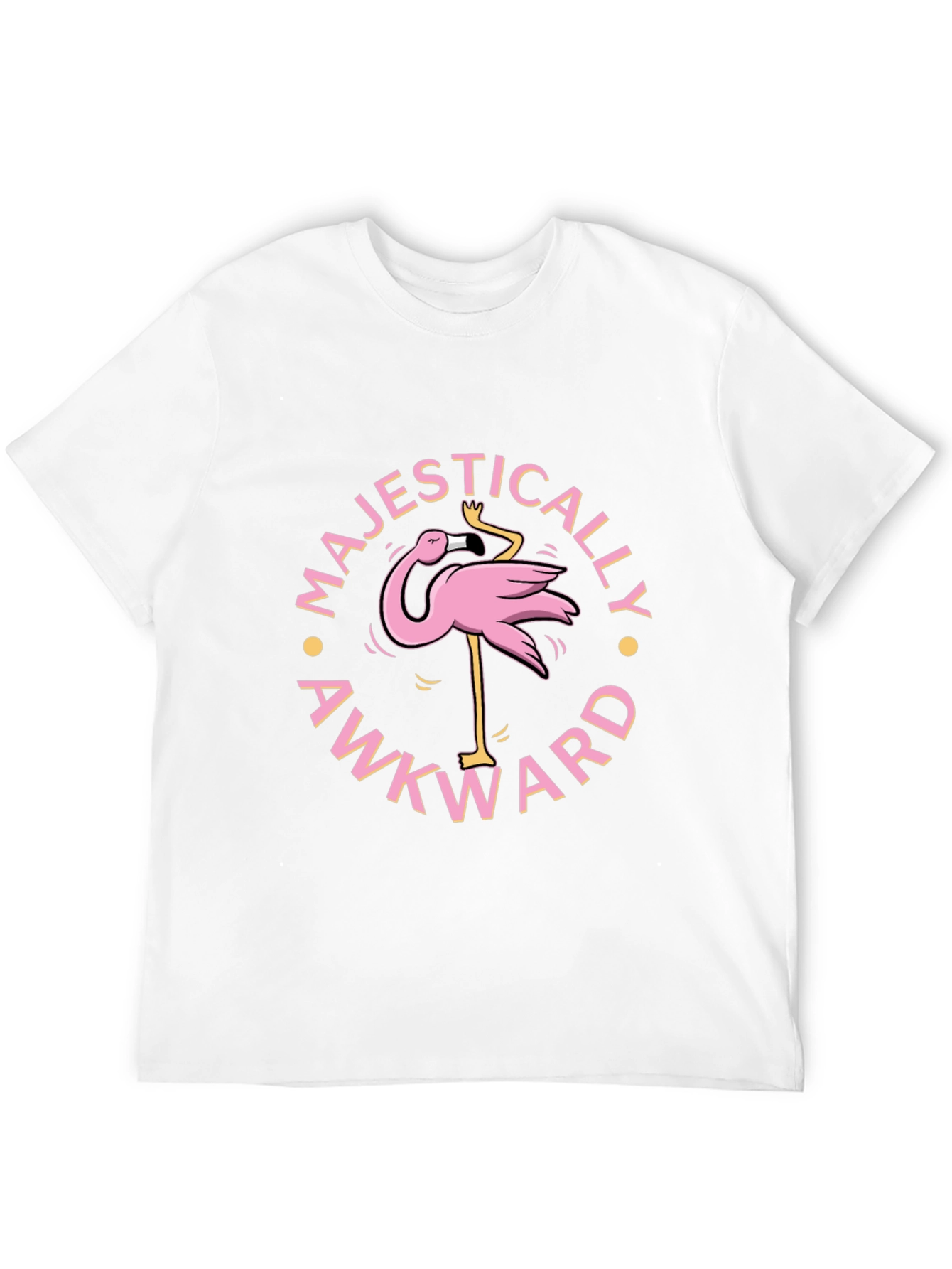 Majestically Awkward Flamingo Graphic T-Shirt