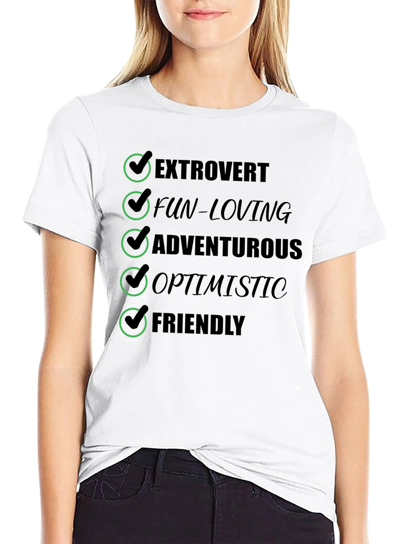 Extrovert Checkbox T-Shirt - Black Cotton Blend