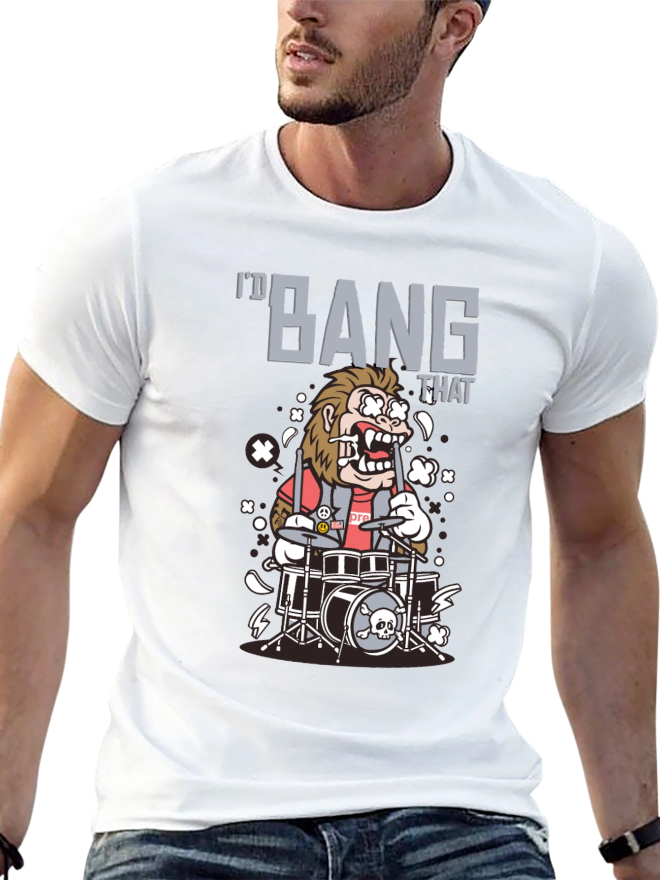 Id Bang That Drummer Funny Graphic Tee